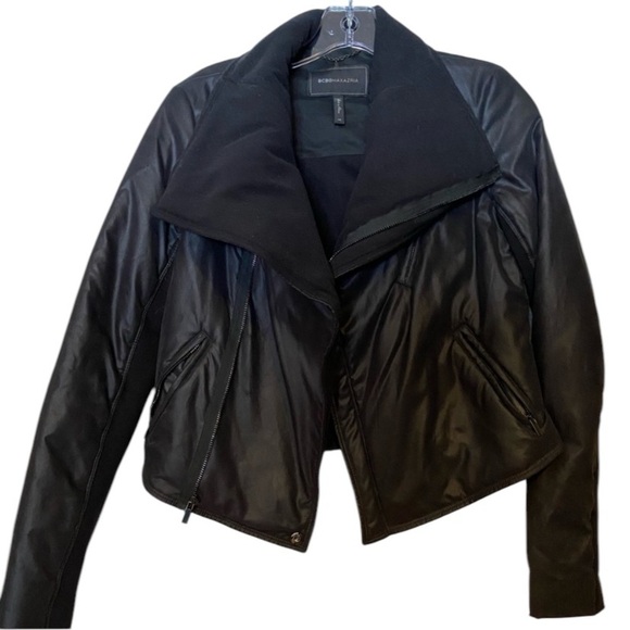 BCBGMAXAZRIA Black Short Puffer Jacket Size Extra Small - Picture 2 of 7